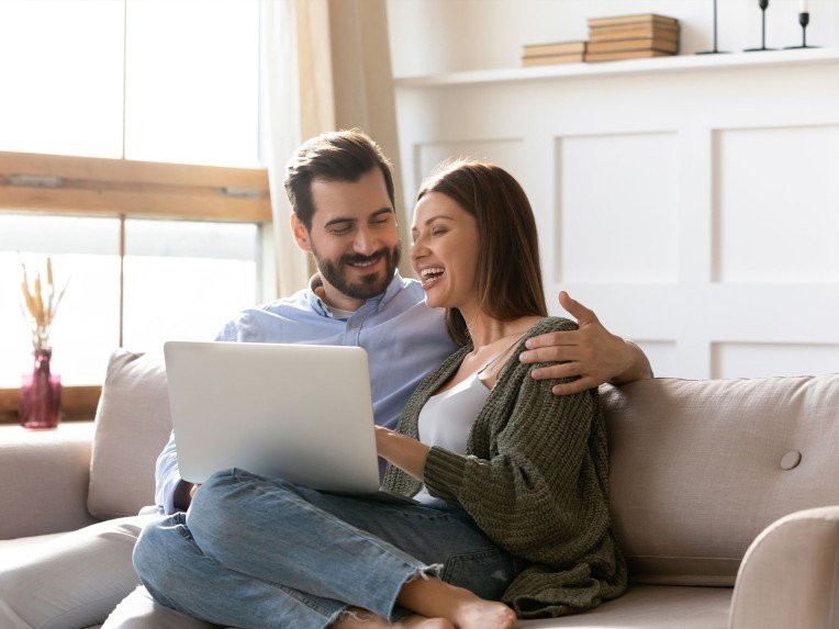Customer reviewing financial plans